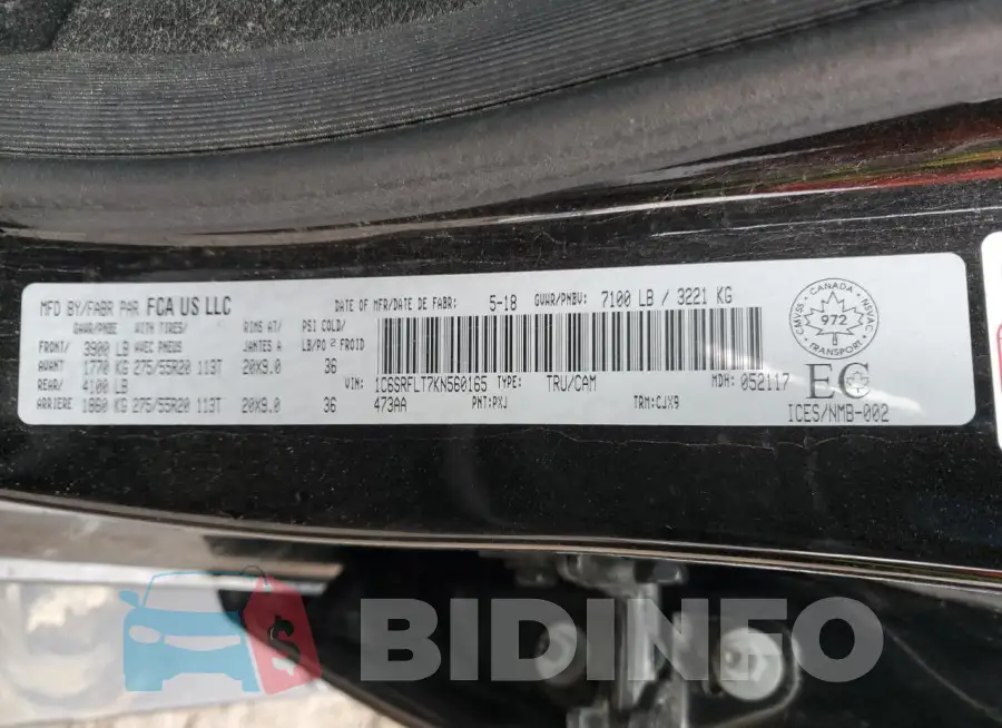 1C6SRFLT7KN560165 Photo# 12