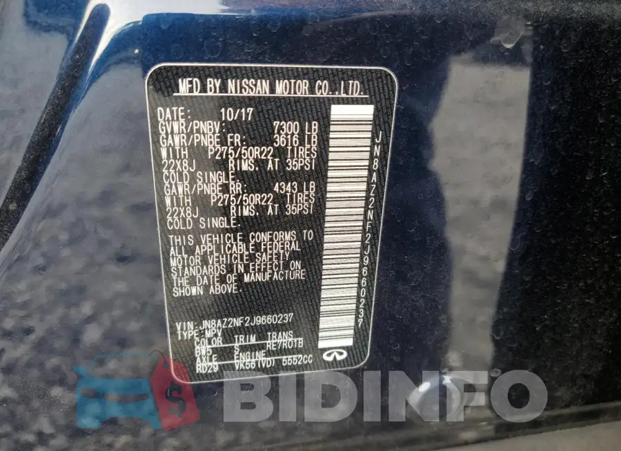 JN8AZ2NF2J9660237 Photo# 13