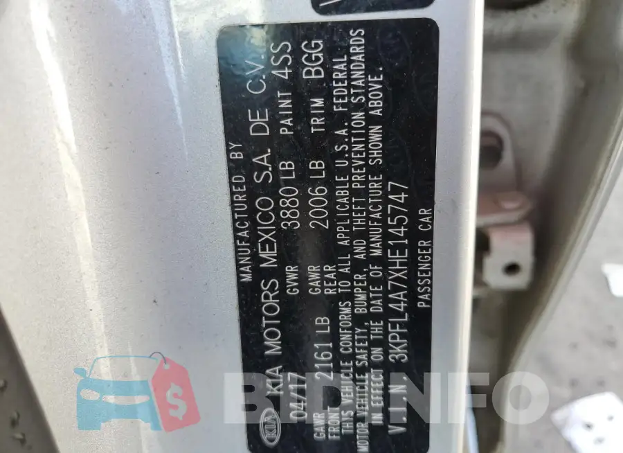 3KPFL4A7XHE145747 Photo# 13