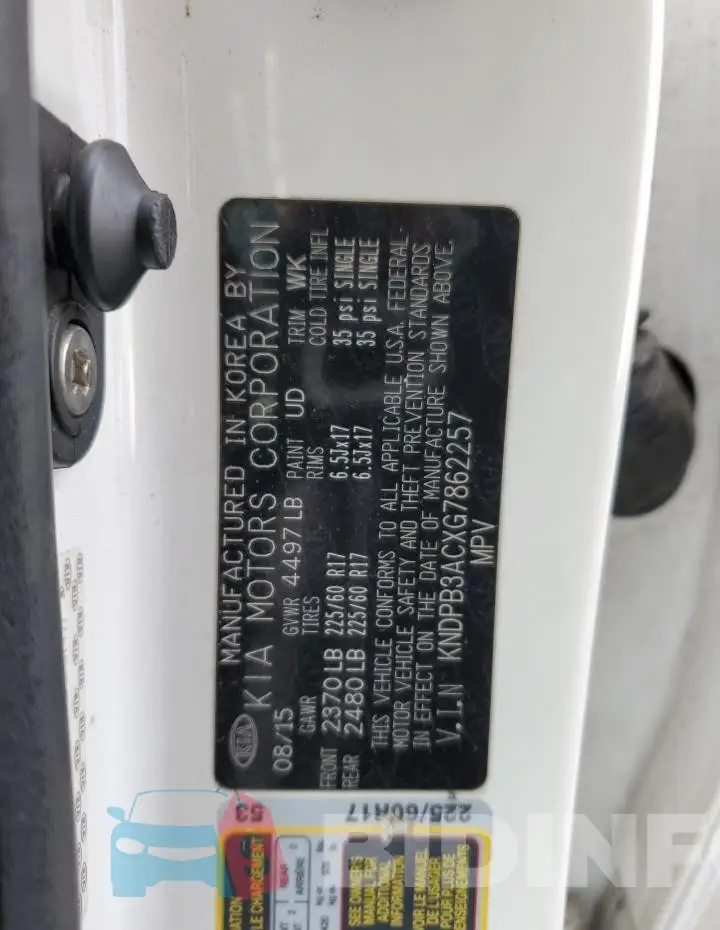 KNDPB3ACXG7862257 Photo# 12