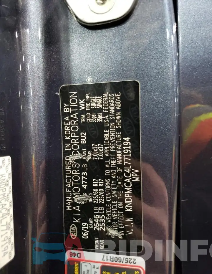 KNDPMCAC4L7719194 Photo# 12
