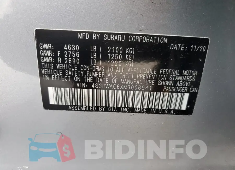 4S3BWAC6XM3006941 Photo# 12