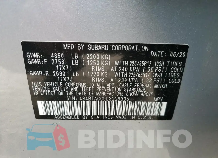 4S4BTACC9L3229335 Photo# 12