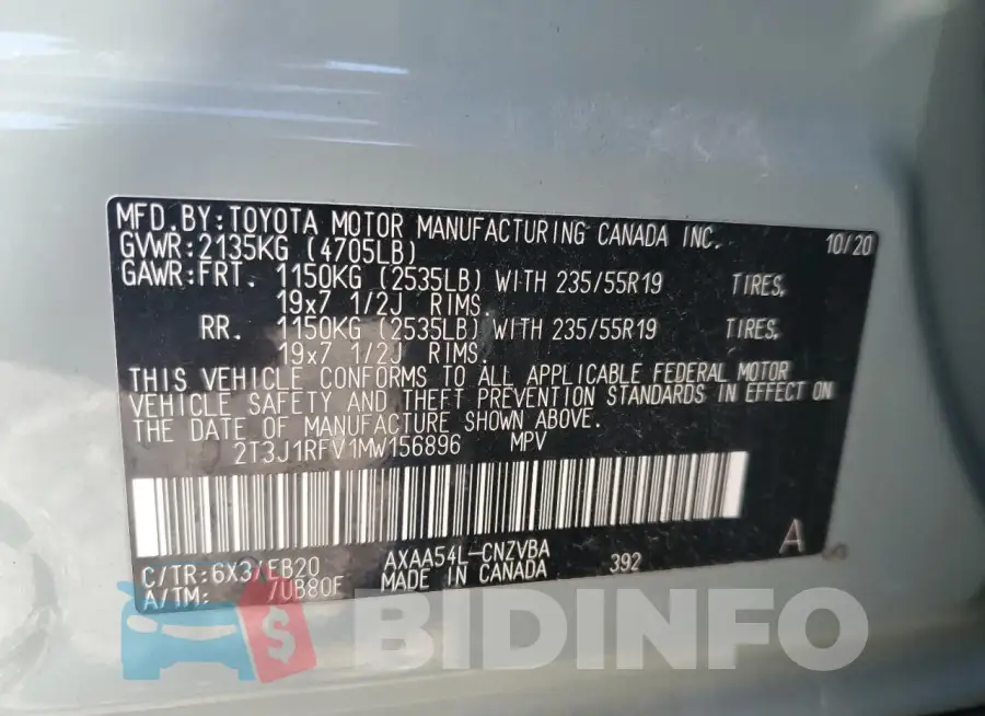 2T3J1RFV1MW156896 Photo# 12