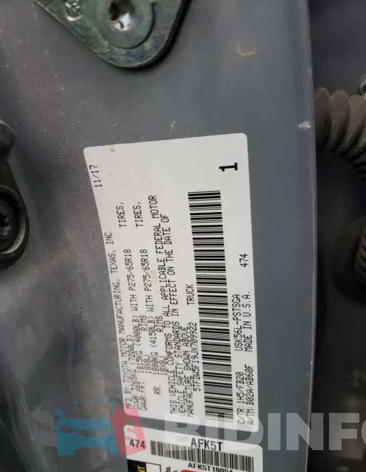 5TFDW5F19JX709922 Photo# 12