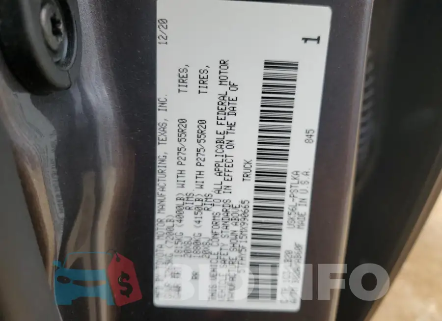 5TFHY5F15MX990665 Photo# 12
