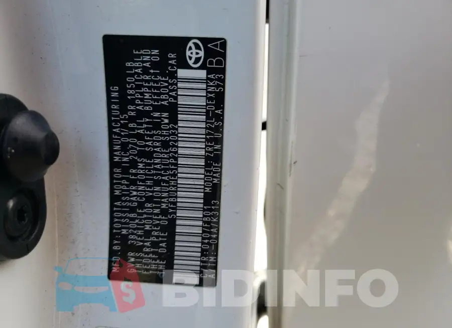5YFBURHE5FP262032 Photo# 12