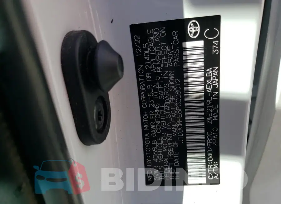 JTDBCMFE8P3008012 Photo# 12