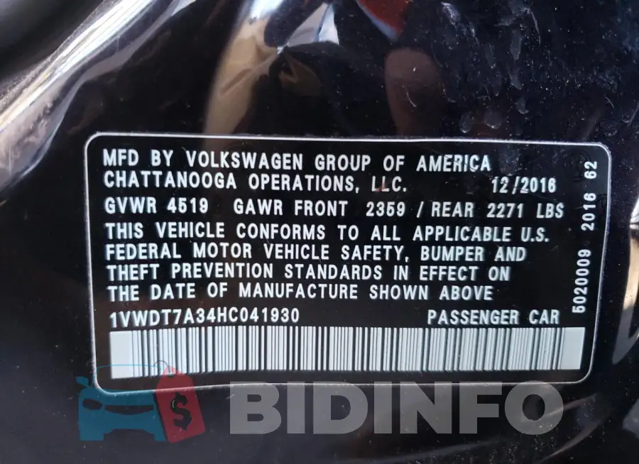 1VWDT7A34HC041930 Photo# 12