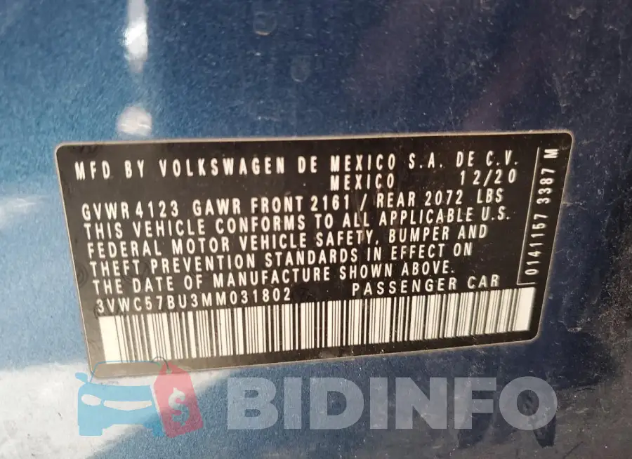 3VWC57BU3MM031802 Photo# 12