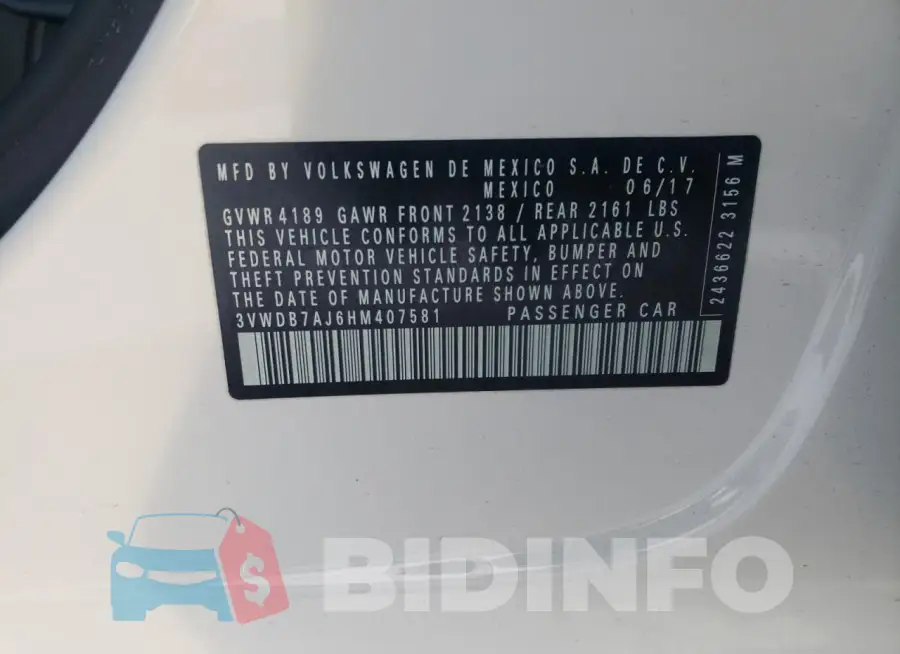 3VWDB7AJ6HM407581 Photo# 12