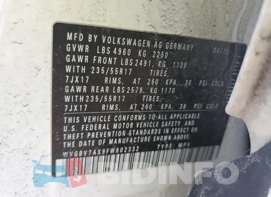WVGBV7AX9FW602332 Photo# 12