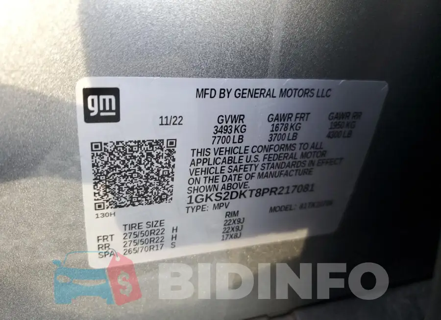 1GKS2DKT8PR217081 Photo# 14