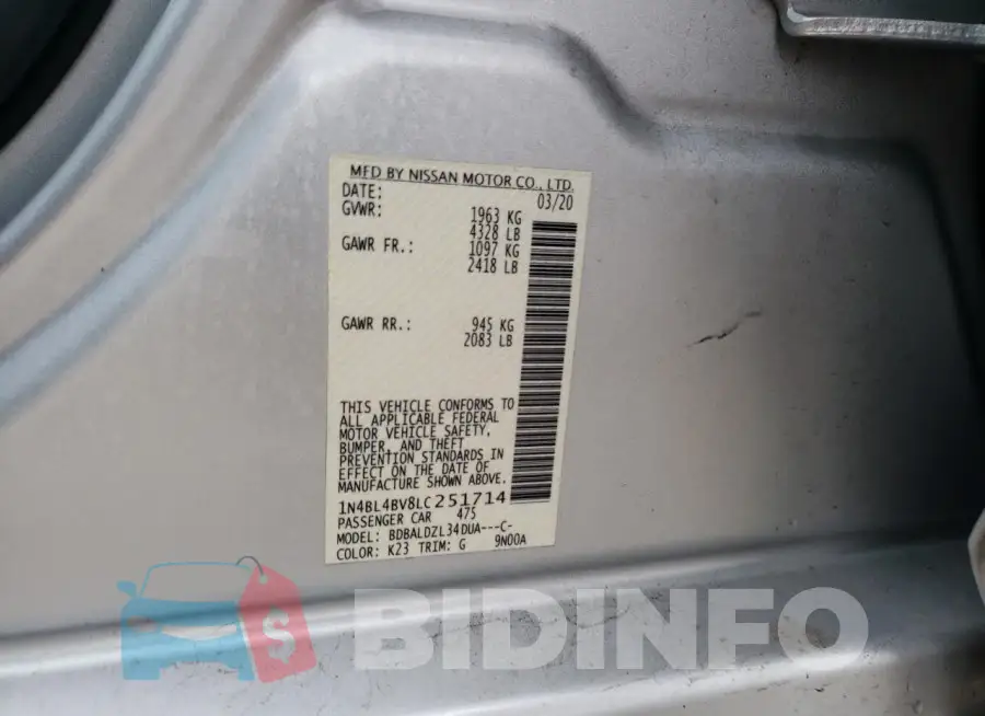 1N4BL4BV8LC251714 Photo# 12