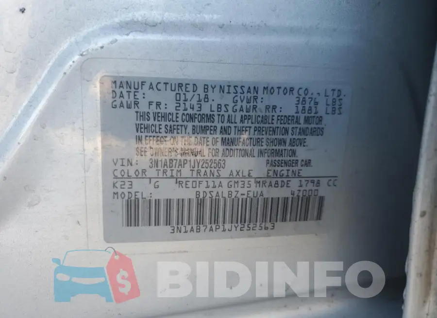 3N1AB7AP1JY252563 Photo# 12