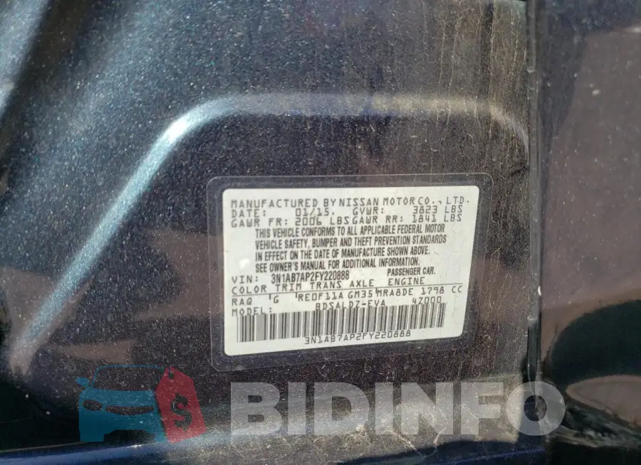 3N1AB7AP2FY220888 Photo# 12