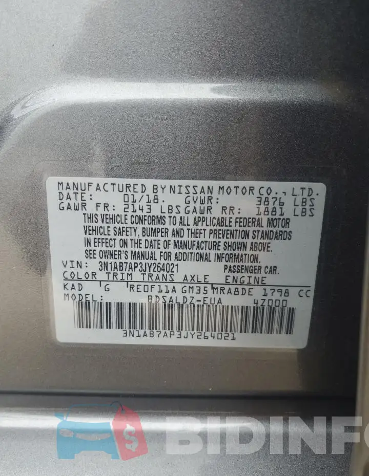 3N1AB7AP3JY264021 Photo# 12