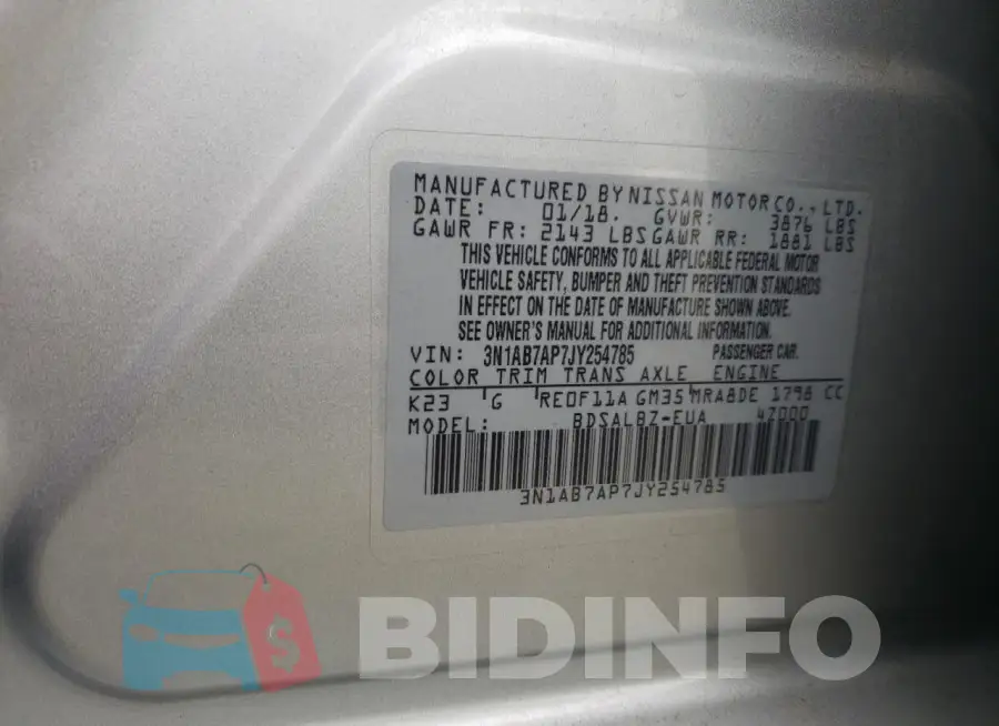 3N1AB7AP7JY254785 Photo# 13