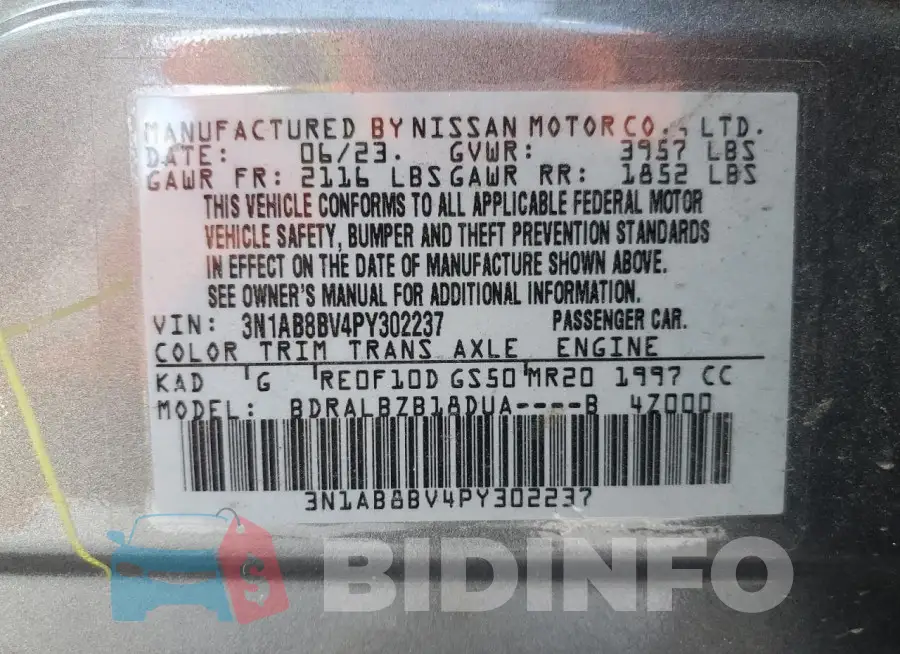 3N1AB8BV4PY302237 Photo# 12