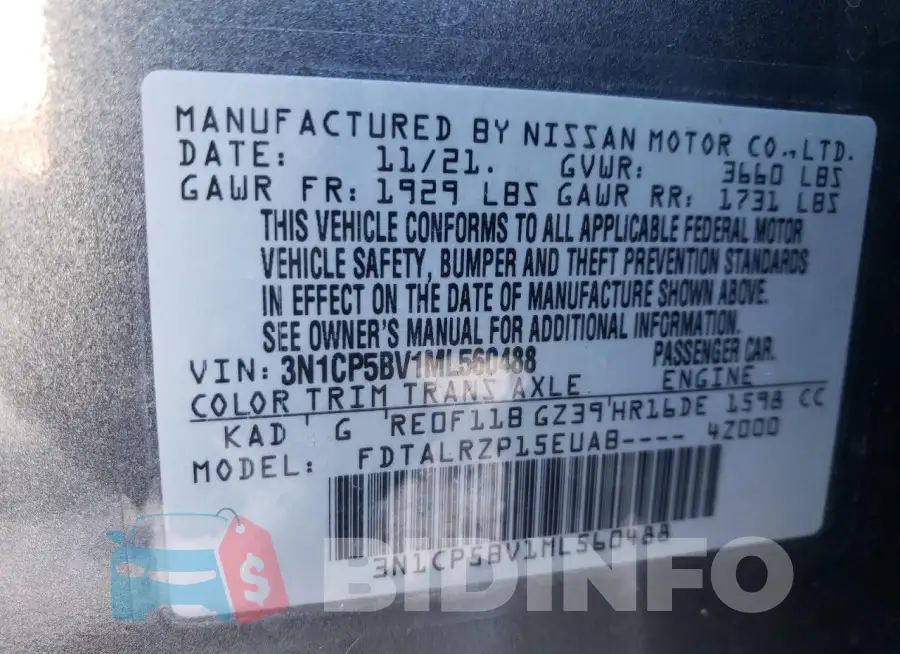 3N1CP5BV1ML560488 Photo# 14