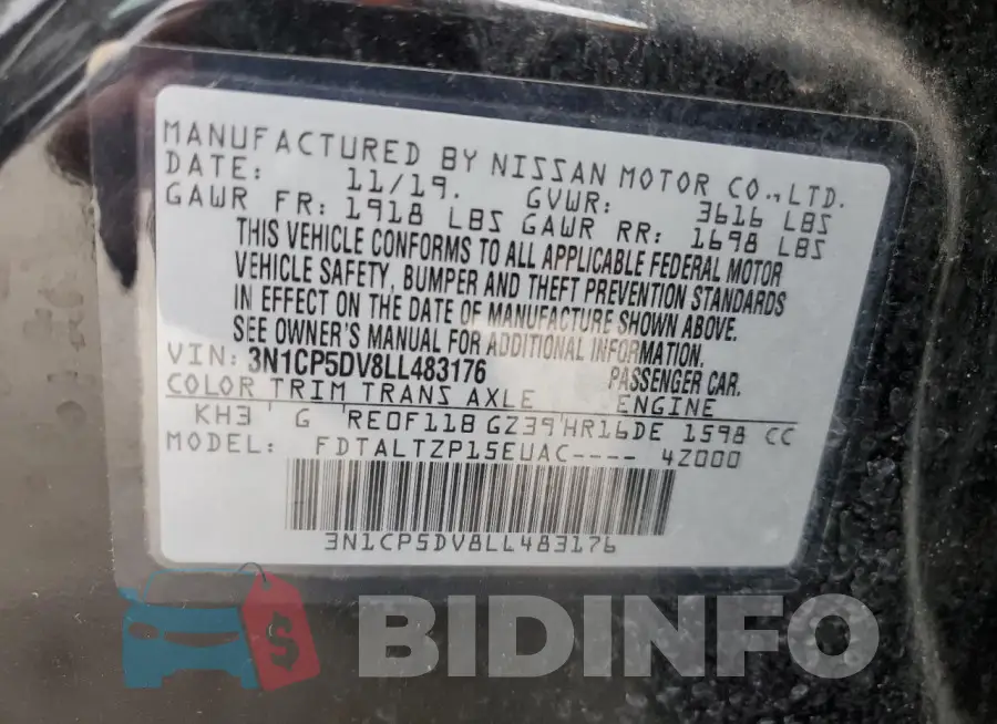 3N1CP5DV8LL483176 Photo# 13