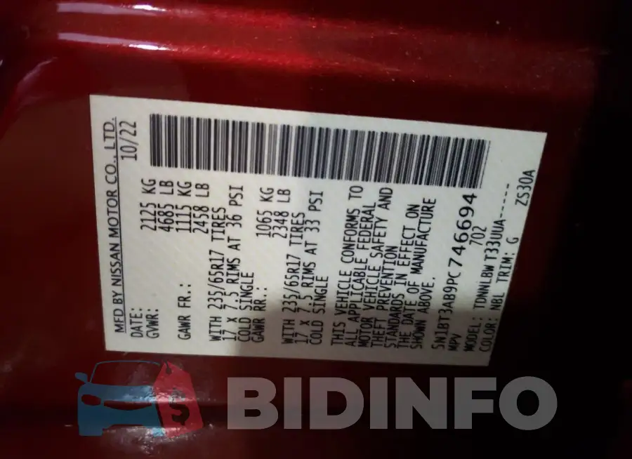 5N1BT3AB9PC746694 Photo# 13