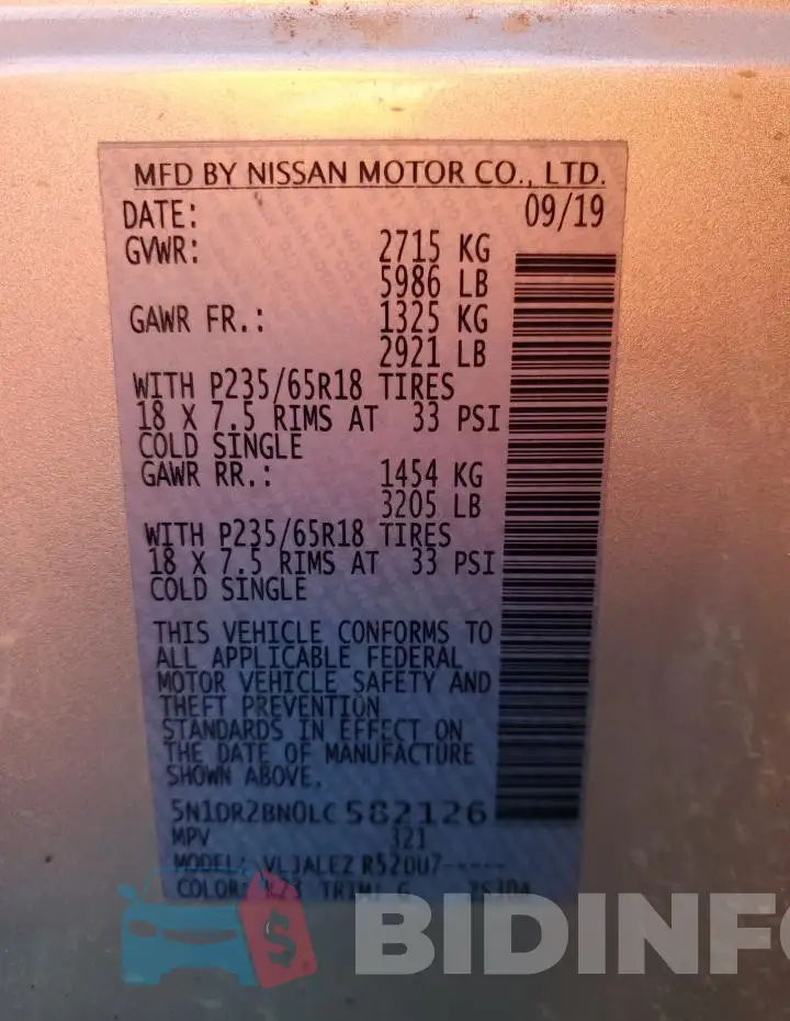 5N1DR2BN0LC582126 Photo# 13