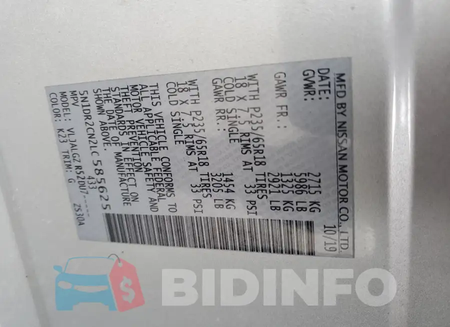 5N1DR2CN2LC585625 Photo# 12
