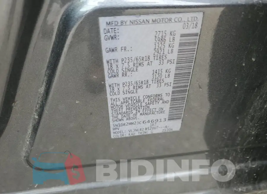 5N1DR2MM2JC646913 Photo# 13