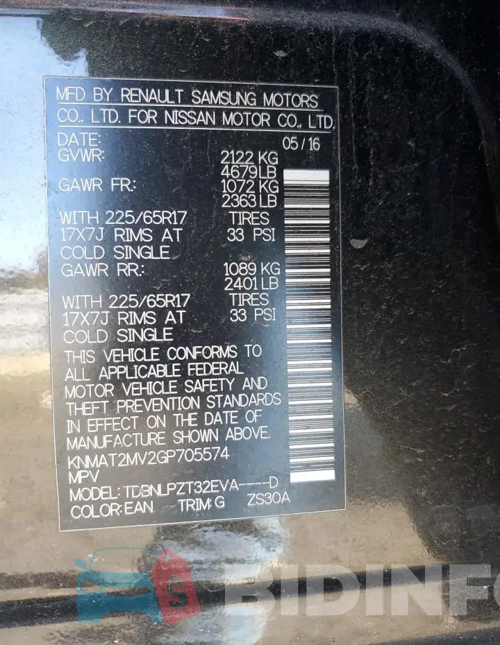 KNMAT2MV2GP705574 Photo# 13