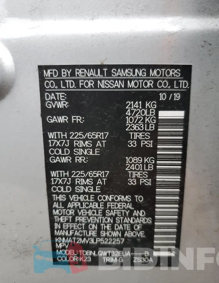 KNMAT2MV3LP522257 Photo# 14