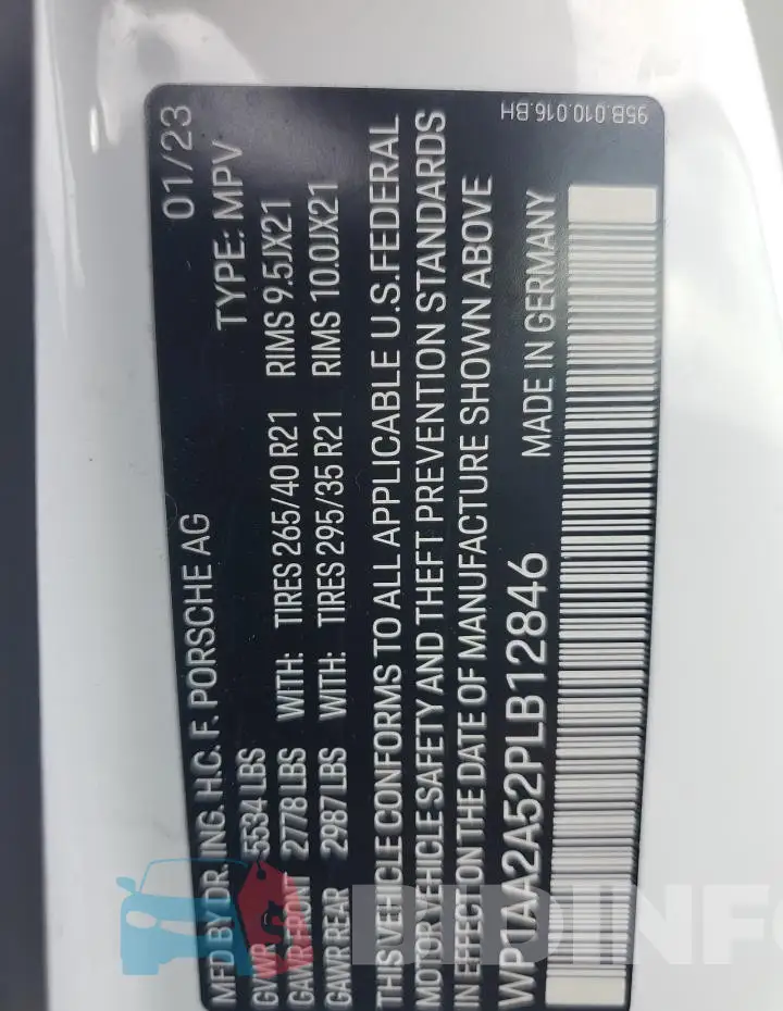 WP1AA2A52PLB12846 Photo# 13