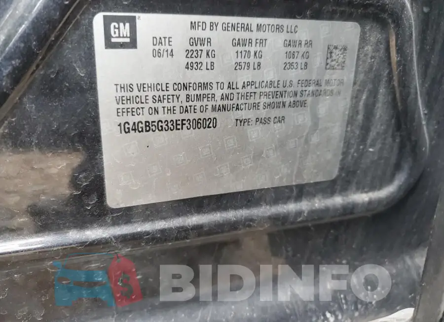 1G4GB5G33EF306020 Photo# 12
