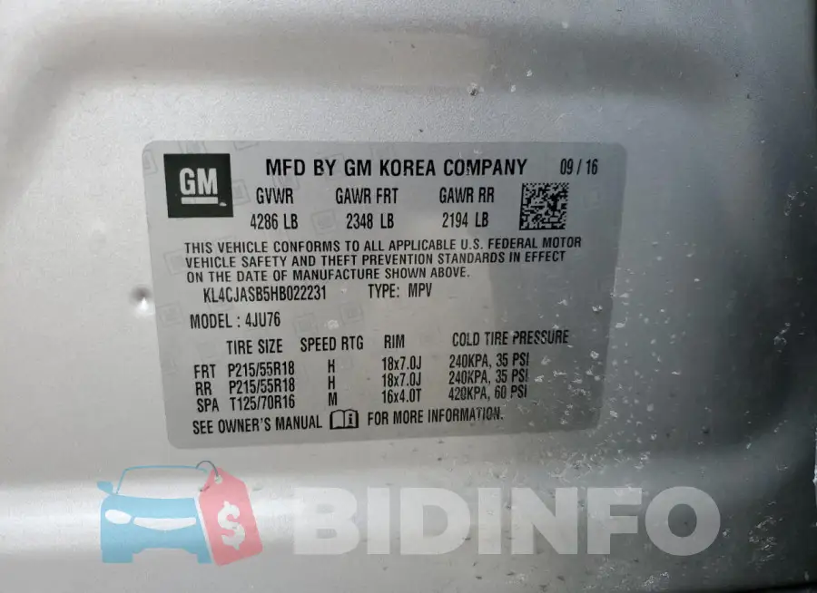 KL4CJASB5HB022231 Photo# 12