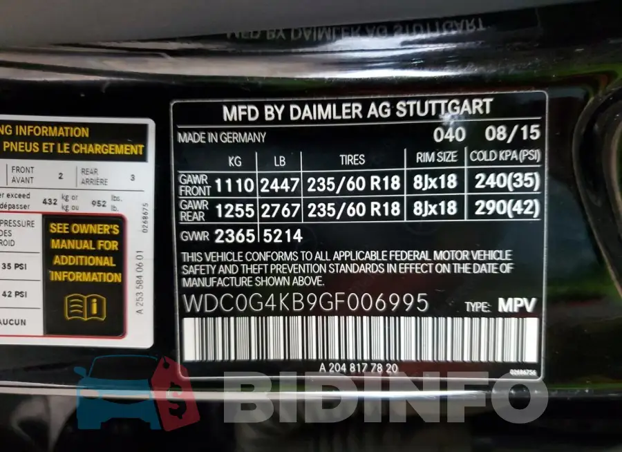 WDC0G4KB9GF006995 Photo# 12