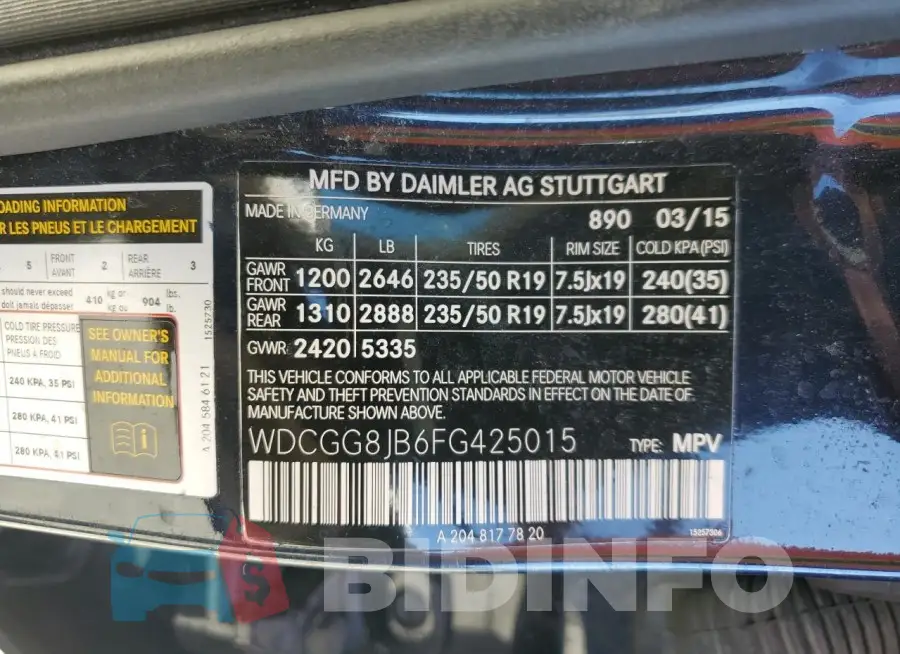 WDCGG8JB6FG425015 Photo# 13
