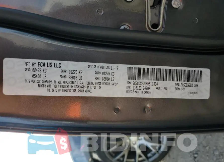 2C3CDXEJ1HH511384 Photo# 13
