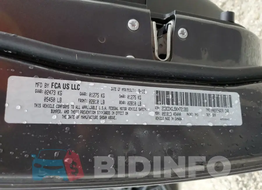2C3CDXGJ5KH721393 Photo# 12