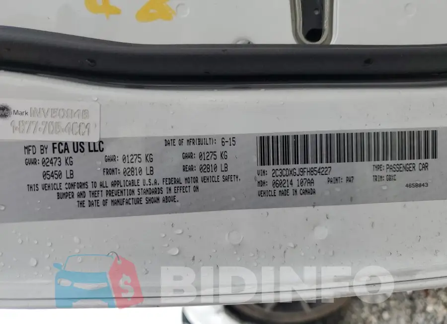 2C3CDXGJ9FH854227 Photo# 13