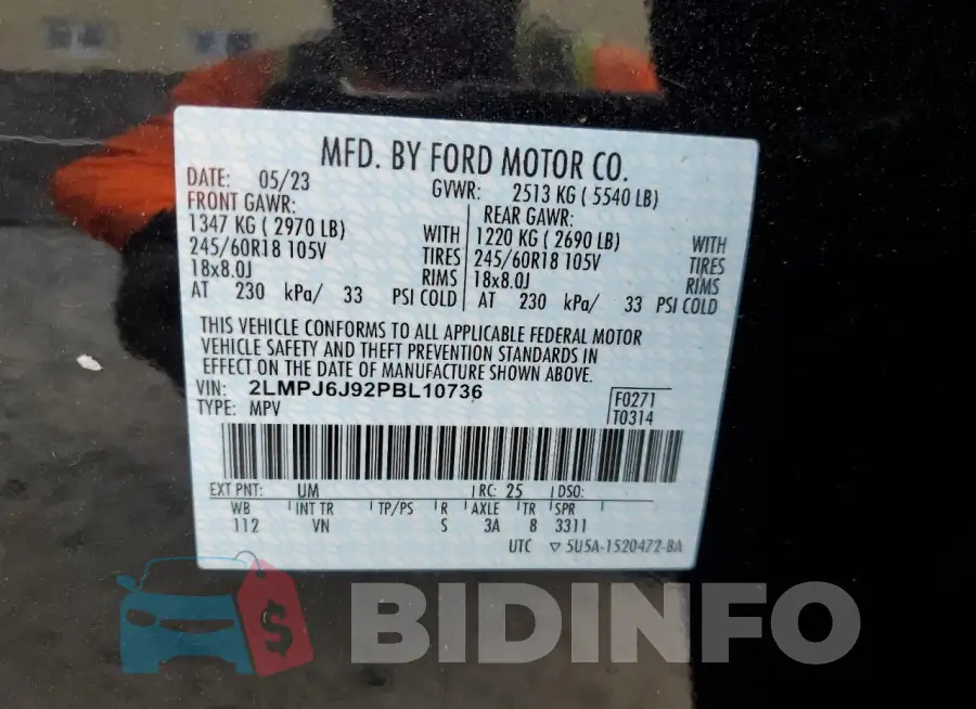2LMPJ6J92PBL10736 Photo# 12