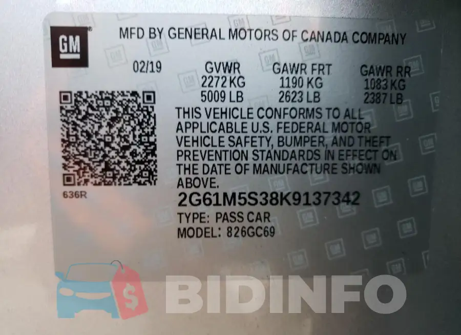 2G61M5S38K9137342 Photo# 13