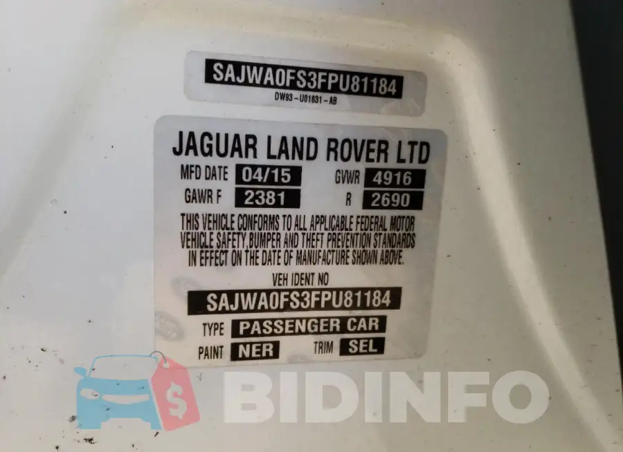 SAJWA0FS3FPU81184 Photo# 12