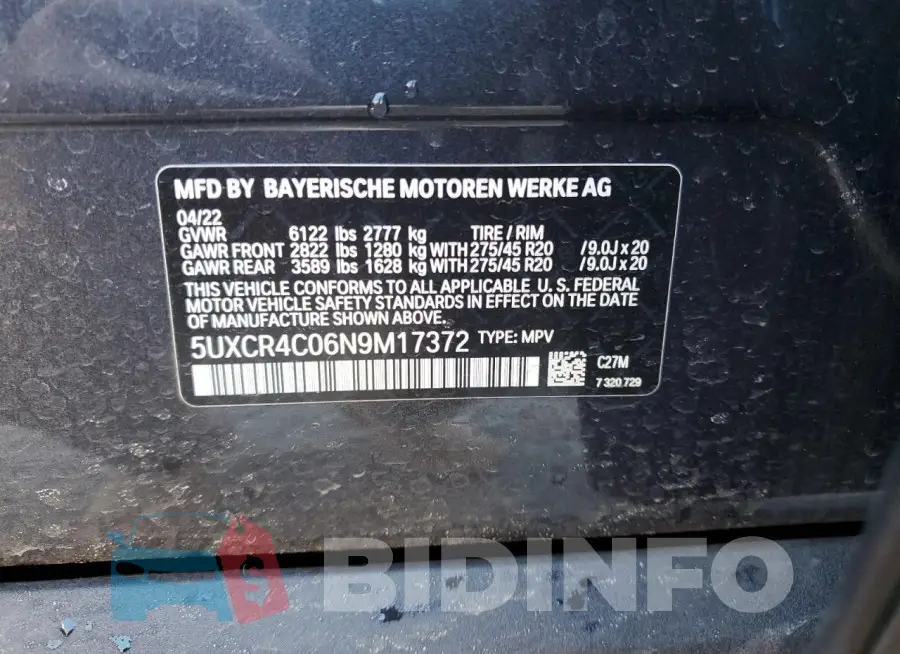 5UXCR4C06N9M17372 Photo# 13