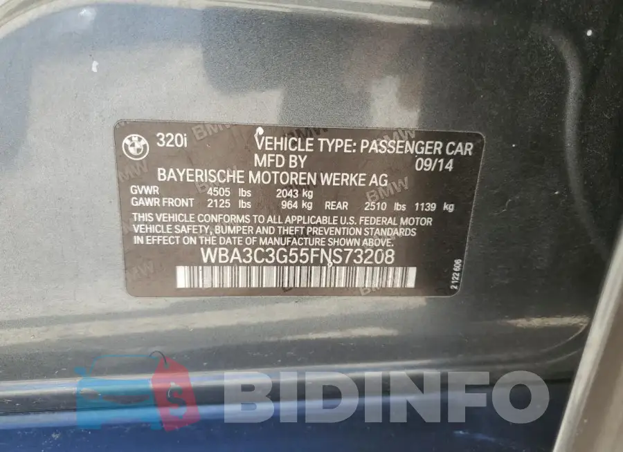 WBA3C3G55FNS73208 Photo# 12