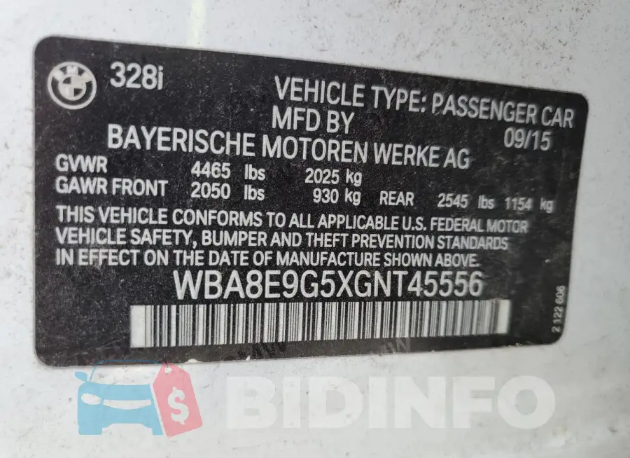 WBA8E9G5XGNT45556 Photo# 12