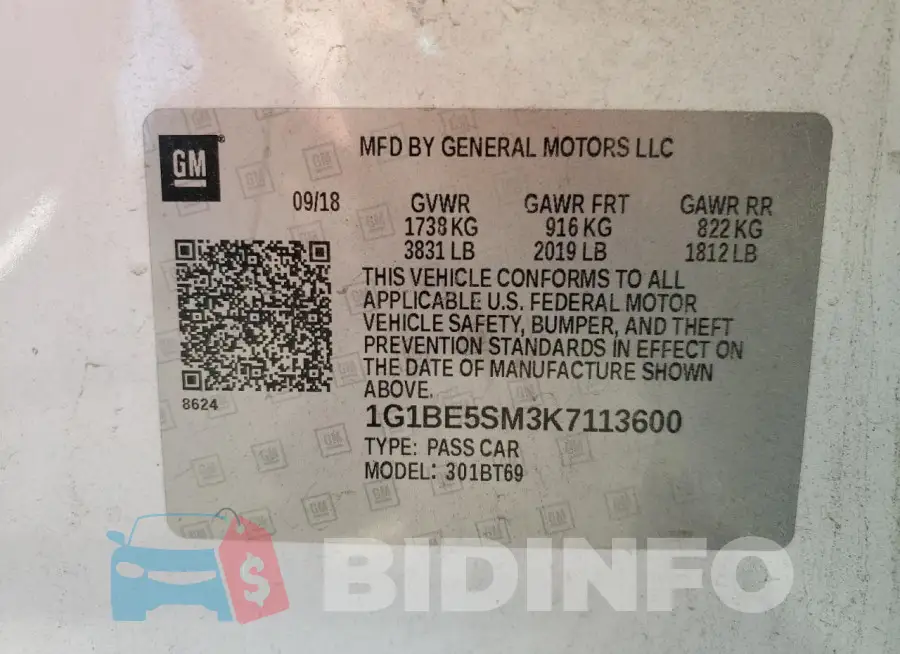 1G1BE5SM3K7113600 Photo# 12