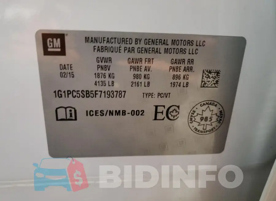 1G1PC5SB5F7193787 Photo# 13