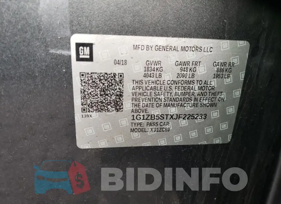 1G1ZB5STXJF225233 Photo# 12
