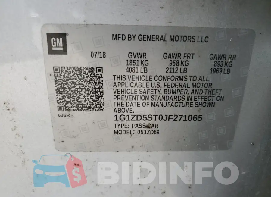 1G1ZD5ST0JF271065 Photo# 13
