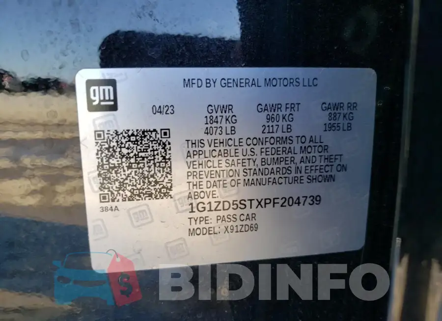 1G1ZD5STXPF204739 Photo# 12